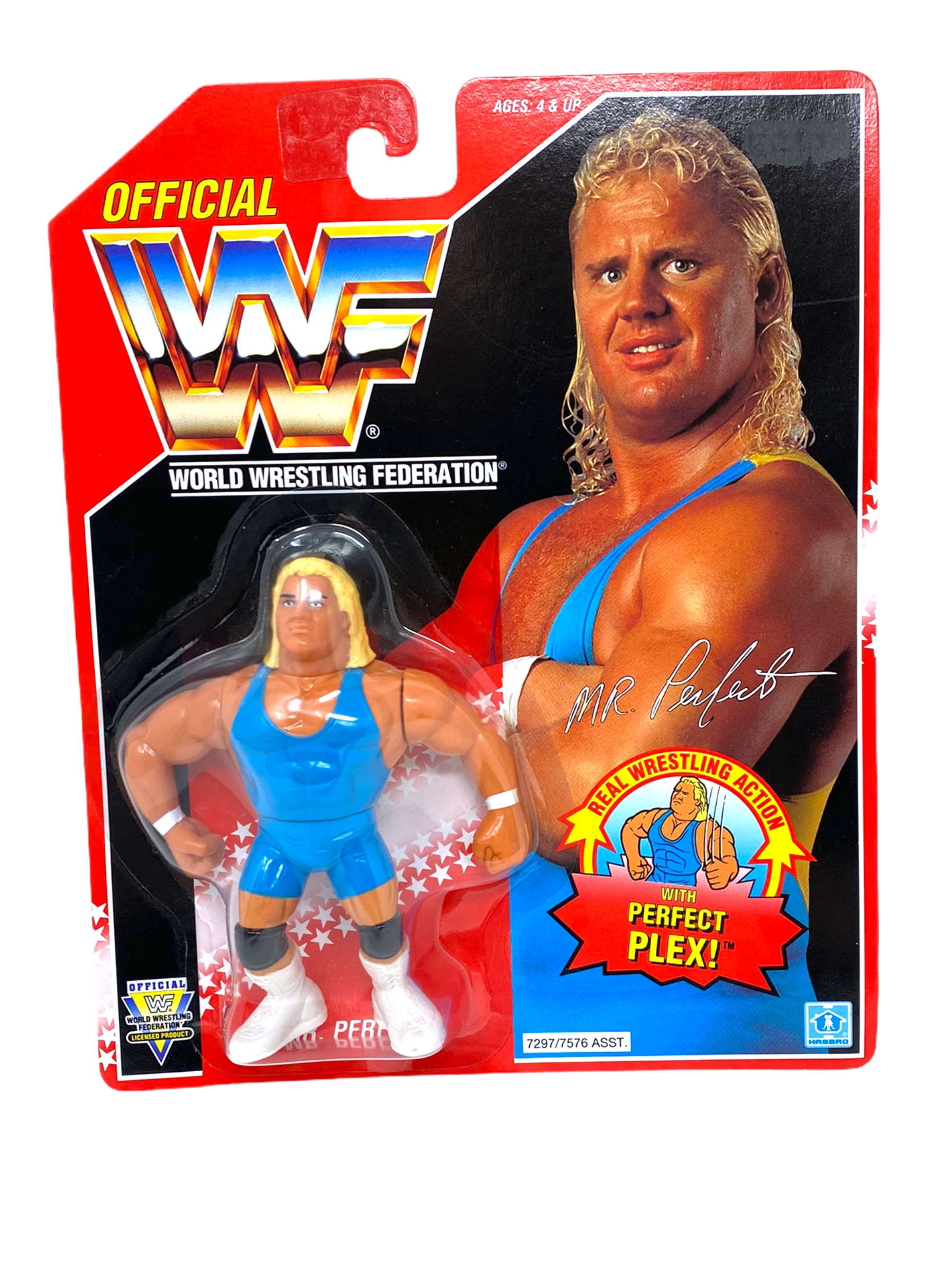 HASBRO WWE WWF Mr.Perfect Blau MOC - Wrestler 80er - Neuwertig